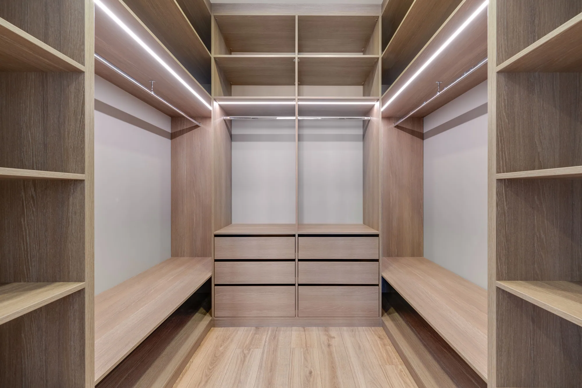 Walk-in with LED shelving — design inspiration