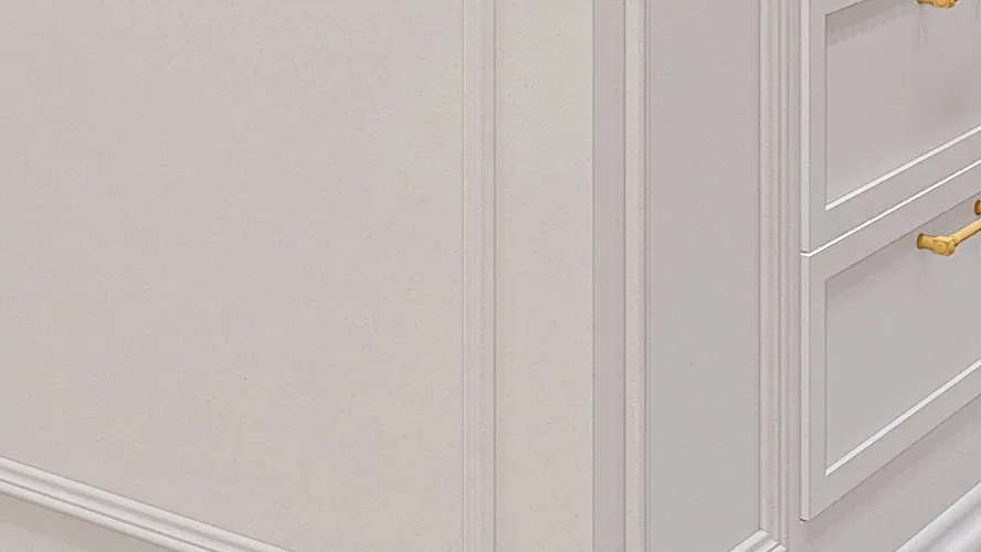 WB Interior Fluted closet island millwork design render